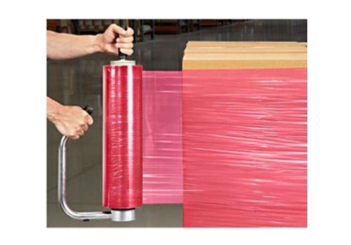 ฟิล์มยืดพันพาเลทสีชมพู Esd pink stretch film roll 